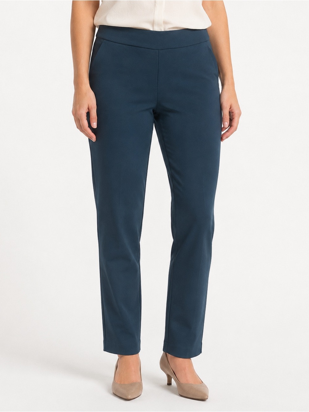 Jules & Leopold Pull On Pants Womens Small Teal Stretch Slim Straight
